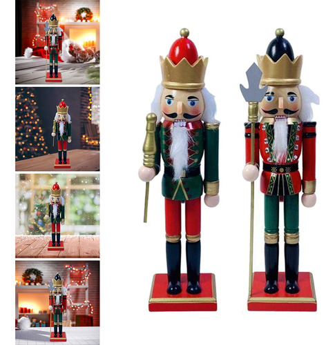 2x Estatuilla De Cascanueces De Madera Accesorios De