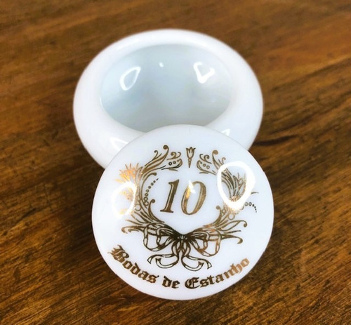 Kit 5 Lembrancinhas Porta-joias Bodas Estanho 10 Anos 4,5cm