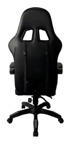 Silla de escritorio Balam Rush Power Rush V2 BR-934534 gamer ergonómica negra con tapizado de cuero sintético y tela