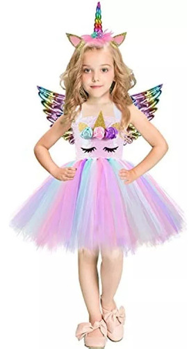 Lz E Disfraz De Unicornio Para Niñas, Con Luz Led, Regalo