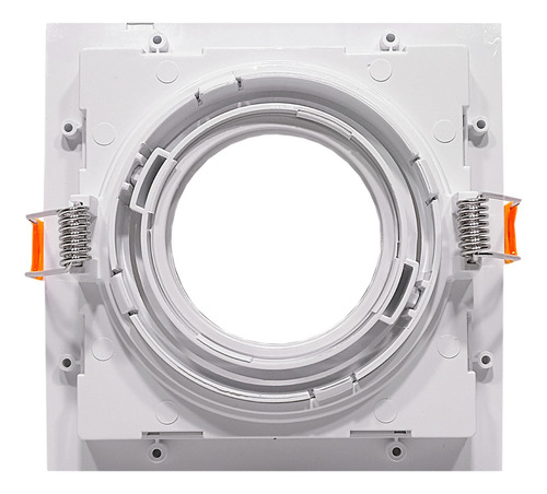 Kit 10 Spot Embutir Quadrado Ar70 Recuado Ajustável Gu10 Biv Estrutura Branco