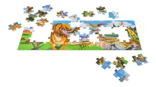 Melissa & Doug Rompecabezas Piso 48 Pz Dinosaurios Animado