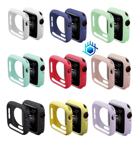 Imagen 7 de 9 de Funda Para Apple Watch Goma Ligera+mica Case Protector Serie