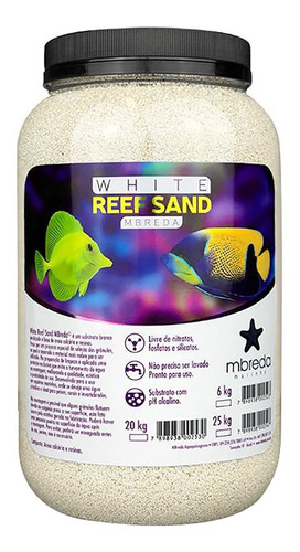 Mbreda White Reef Sand 6kg Aquario Marinho