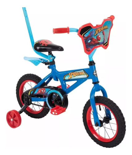 Bicicleta Infantil R-12  Freno Pedal Spiderman Azul Huffy