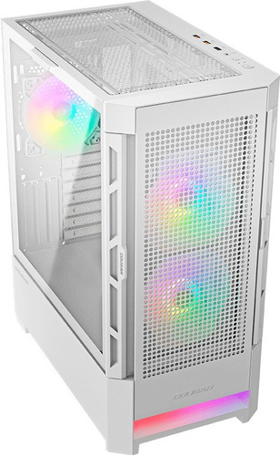 Armario Cougar Air Face Rgb para jugadores, cristal, 3 ventiladores, color blanco