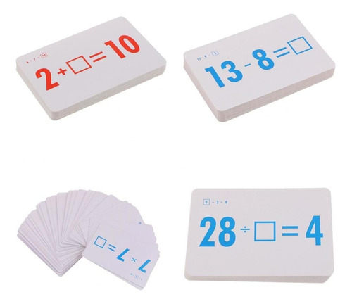 144 Pcs Math Flash Cards (subtração, Adição, Divisão E