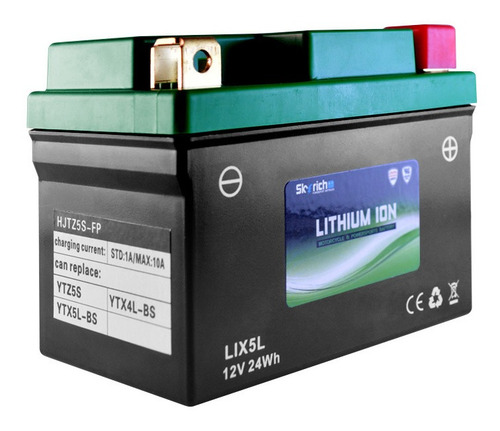 Imagen 2 de 9 de Bateria De Litio Skyrich P/moto Lix5l Libre Mantenimiento.