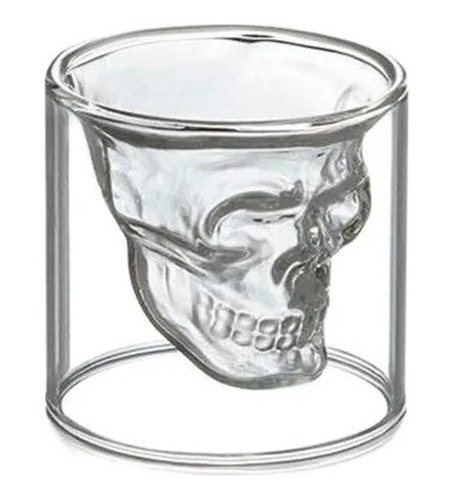 Copa Calavera Vidrio 3d 25ml Tequila Shots Cerveza Whisky