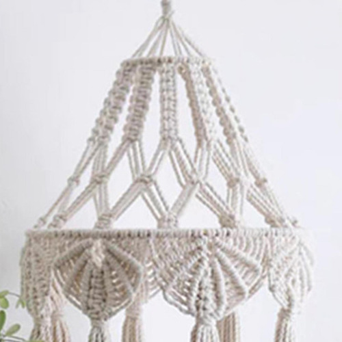 Pantalla De Lámpara Con Borla De Macramé, Pantalla