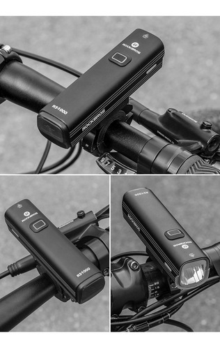 Imagen 2 de 7 de Linterna Luz Delantera Ciclismo R3 1000 Lumen Real Rockbros