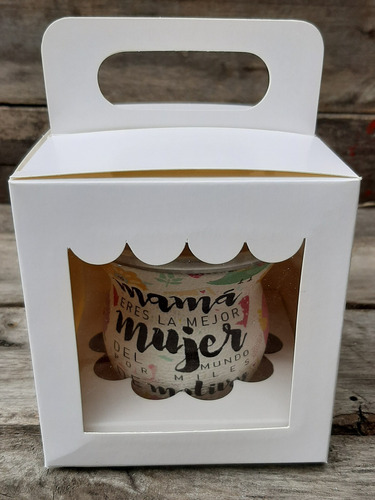 Caja Porta Cup Cake Individual Con Soporte X 50 Unidades