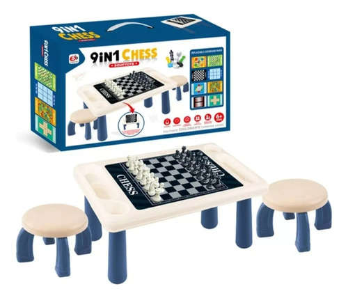 Juego De Ajedrez - Juego De Mesa Sillas - 9 En 1 Niños 