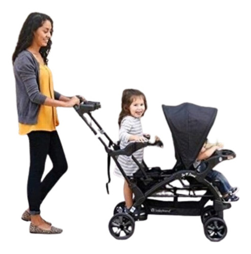 Carriola Doble Sit And Stand De Baby Trend Onyx (Usado)