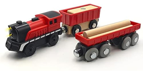 Tren De Carga A Pilas Para Tren De Madera, Juego