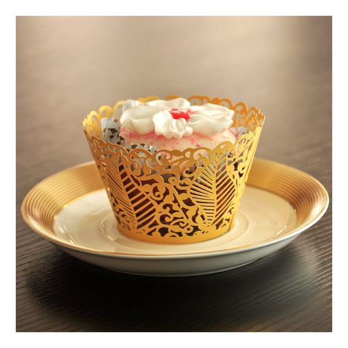 Envolturas Para Cupcakes Con Filigrana De Hojas, Envolturas