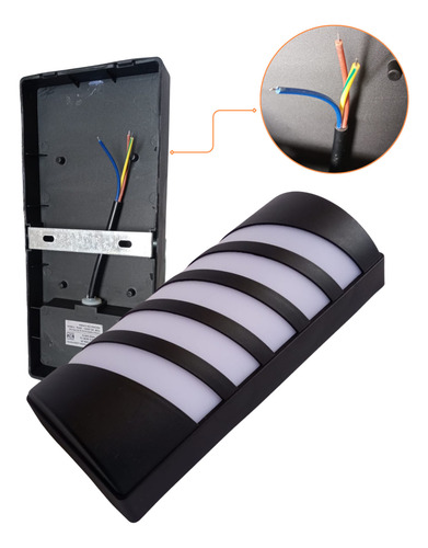 Lampara De Pared Moderna Reja Luz Calida Oruga 15w 3000k