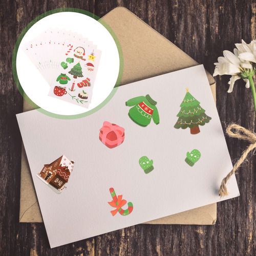 Ay 80pcs Pegatinas Removibles De Dibujos Animados Navideños