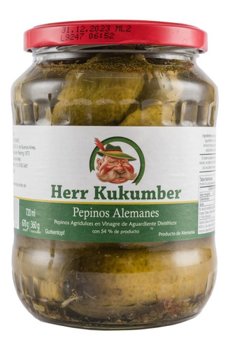 Pepinos Agridulces Herr Kukumber - Importado De Alemania