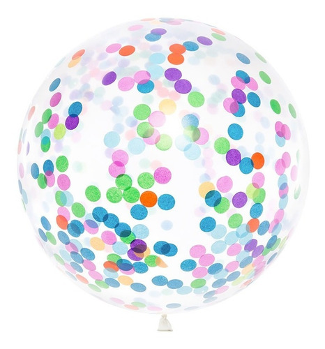 Globo Burbuja Pvc 45 Cm + Confeti Multicolor Deco Colores