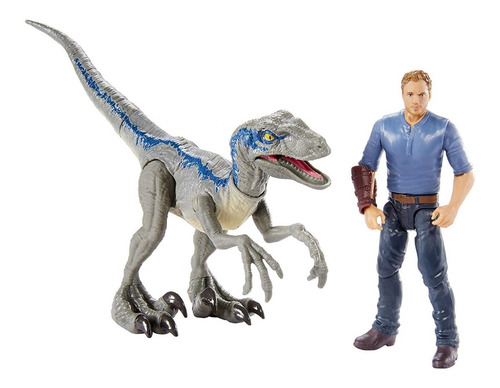Jurassic World Pack Velociraptor Blue Y Owen Mattel Fmm51