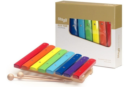 Xilofon Stagg De Madera 8 Notas De Colores Con Golpeador