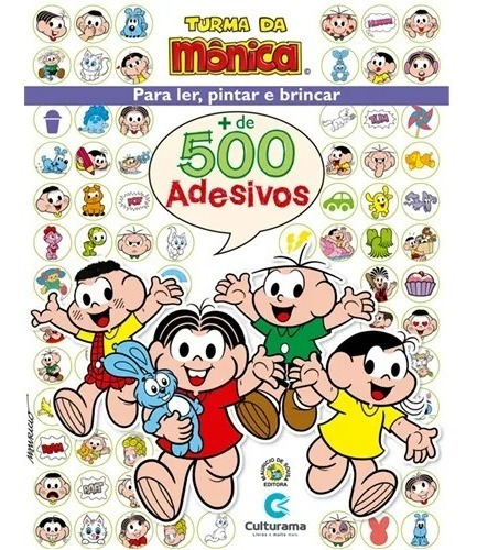 Livro Para Ler Brincar E Colorir Com +500 Adedivos Turma Da Mônica Culturama