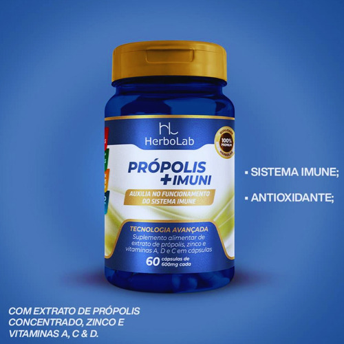 Própolis Extrato Com Zinco Vitaminas A - D - C 60 Cápsulas