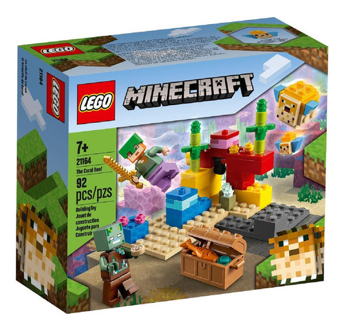 Set de construcción Lego Minecraft The coral reef 92 piezas en caja
