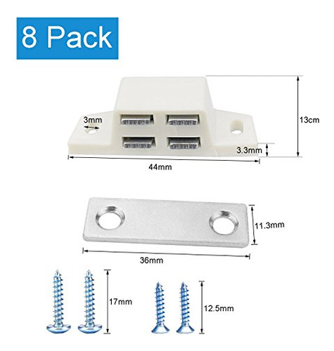 8 Pack Cierre Magntico Para Puertas De Muebles - Montaje Inc
