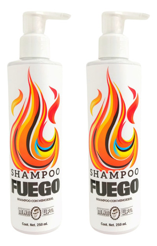 Manup Fuego Shampoo Con Minoxidil 250 Ml Kit 2 Piezas