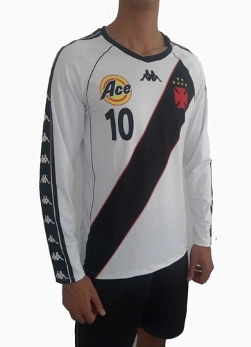 Camisa Retrô Vasco Da Gama Branca Manga Longa