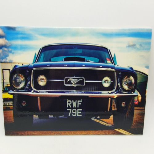 Placa Ford Mustang Black 27x20cm Decoração Coleção Grade