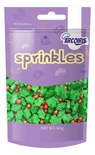 Sprinkles Hojas De Acebo Navideños De Dulce 80g Navidad