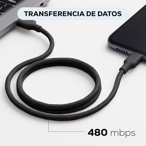 Cable Tipo C A Tipo C Magnetico Carga Rápida 65w 1m Mubitech