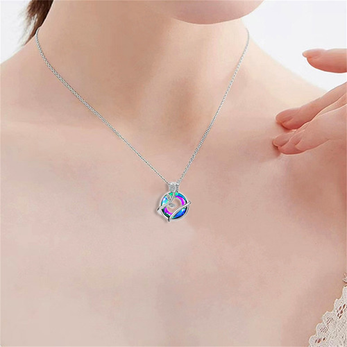 B Necklace Magical Colorful Cubic-zirconia Rose For Women Gr