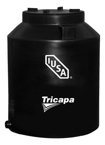 Tinaco para agua Iusa Tinaco Tricapa vertical polietileno 750L negro de 114 cm x 110 cm