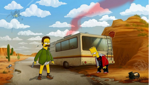 Poster Simpsons Breaking Bad Adhesivo  40x70cm #455