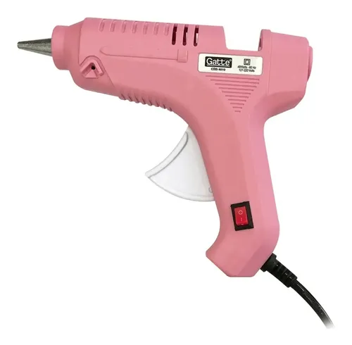 Pistola De Cola Quente Rosa Bivolt Profissional 40w Gatte 4010 110V/220V