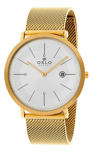 Relógio Oslo Slim Analógico Dourado Safira Omgsss9u0003 S1kx