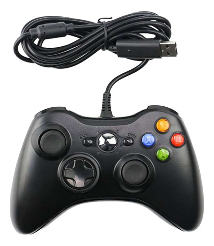 Control Alambrico Para Xbox 360 Y Pc Gamepad Color Black