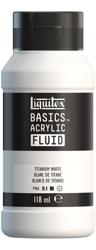 Tinta Acrílica Liquitex Basics Fluid 118ml Titanium White