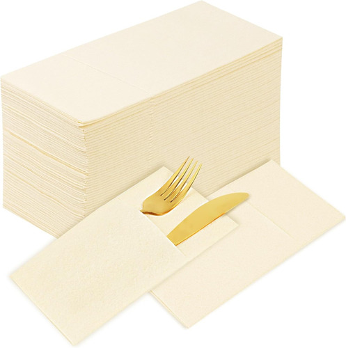 Servilletas Desechables De Papel, Con Bolsillo Para Cubierto
