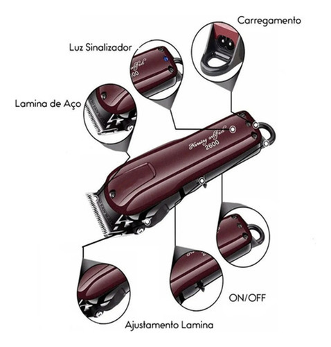 Combo Maquina Corte Profissional Kemei 2600 +acabamento 9163