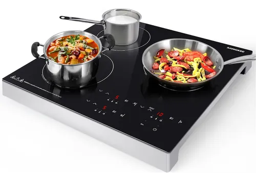 Parrilla Inducción Magnetica Touch Con Doble Zona,Negra 120v