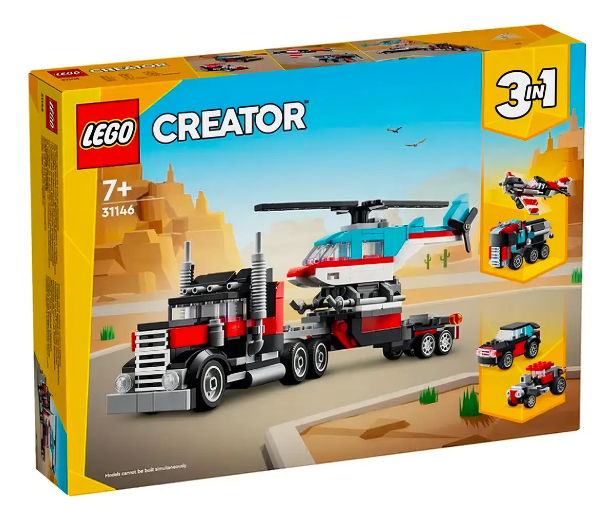 Lego Creator 31146 Camión Plataforma con Helicóptero