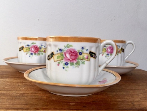 Tazas De Té, Porcelana Japonesa Iridiscente, Vintage