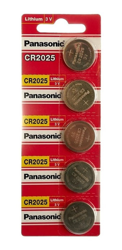 Pilas Cr2025 De Litio Panasonic Tipo Boton 5 Unidades 3v