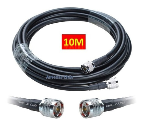 10 Metros Cable Coaxial Lmr400 Conectores Tipo N 50 Ohm