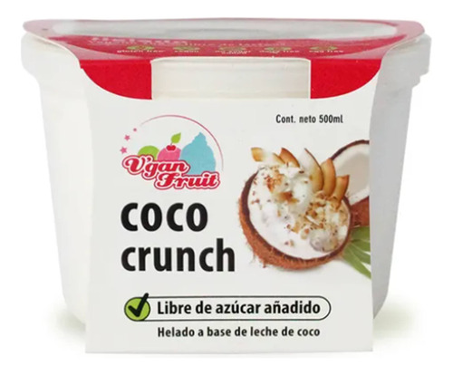 Helado Saludable De Coco Vegan Fruit 500ml